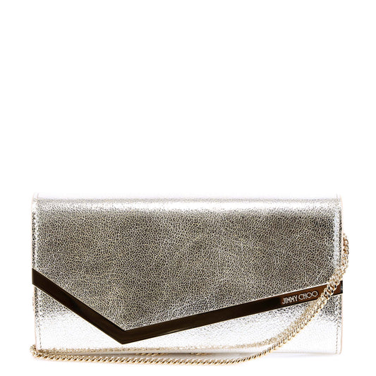 Clutch in pelle metallizzata