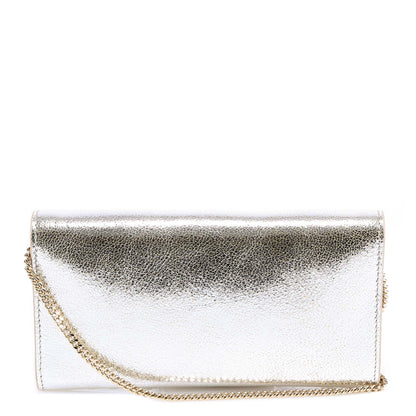 Clutch in pelle metallizzata