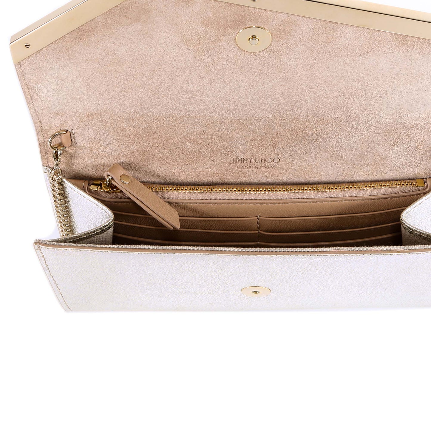 Clutch in pelle metallizzata