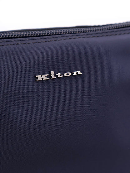 Beauty case in nylon con logo in metallo