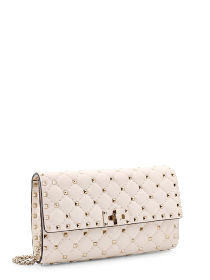 Borsa a tracolla con catena Valentino Garavani Rockstud Spike in pelle con iconiche borchie all-over