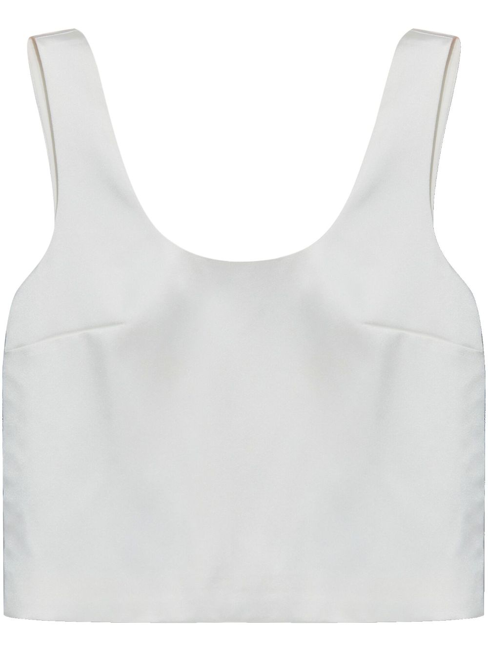 White bonded satin vest