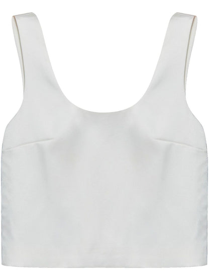 White bonded satin vest