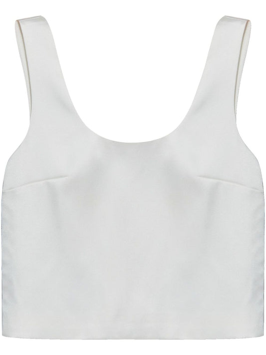 White bonded satin vest