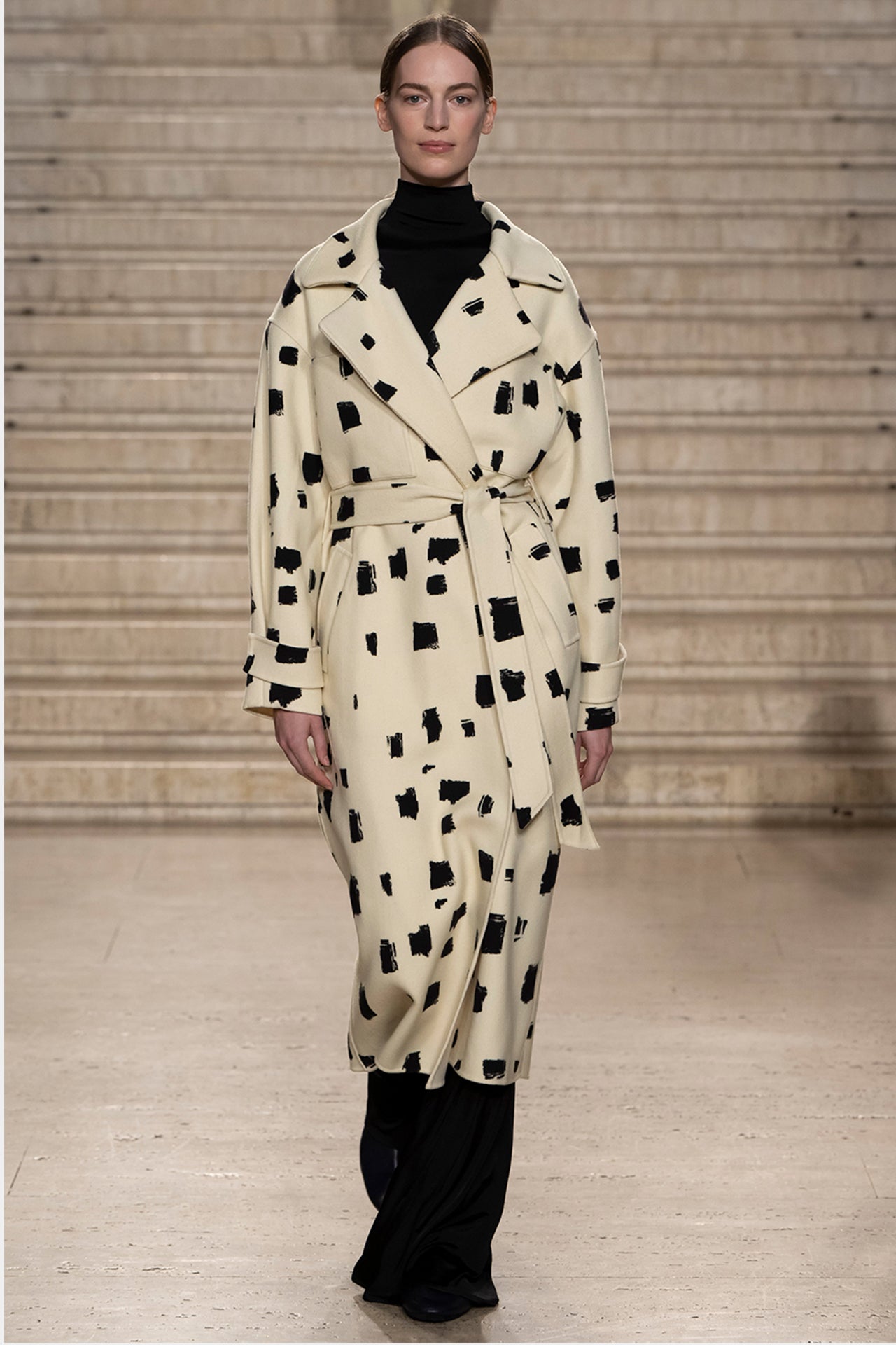 Cream and Black Adut Coat