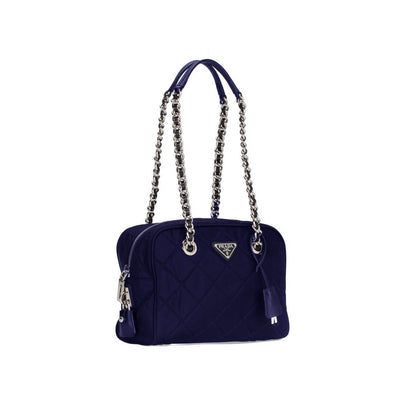 Borsa in nylon con logo blu