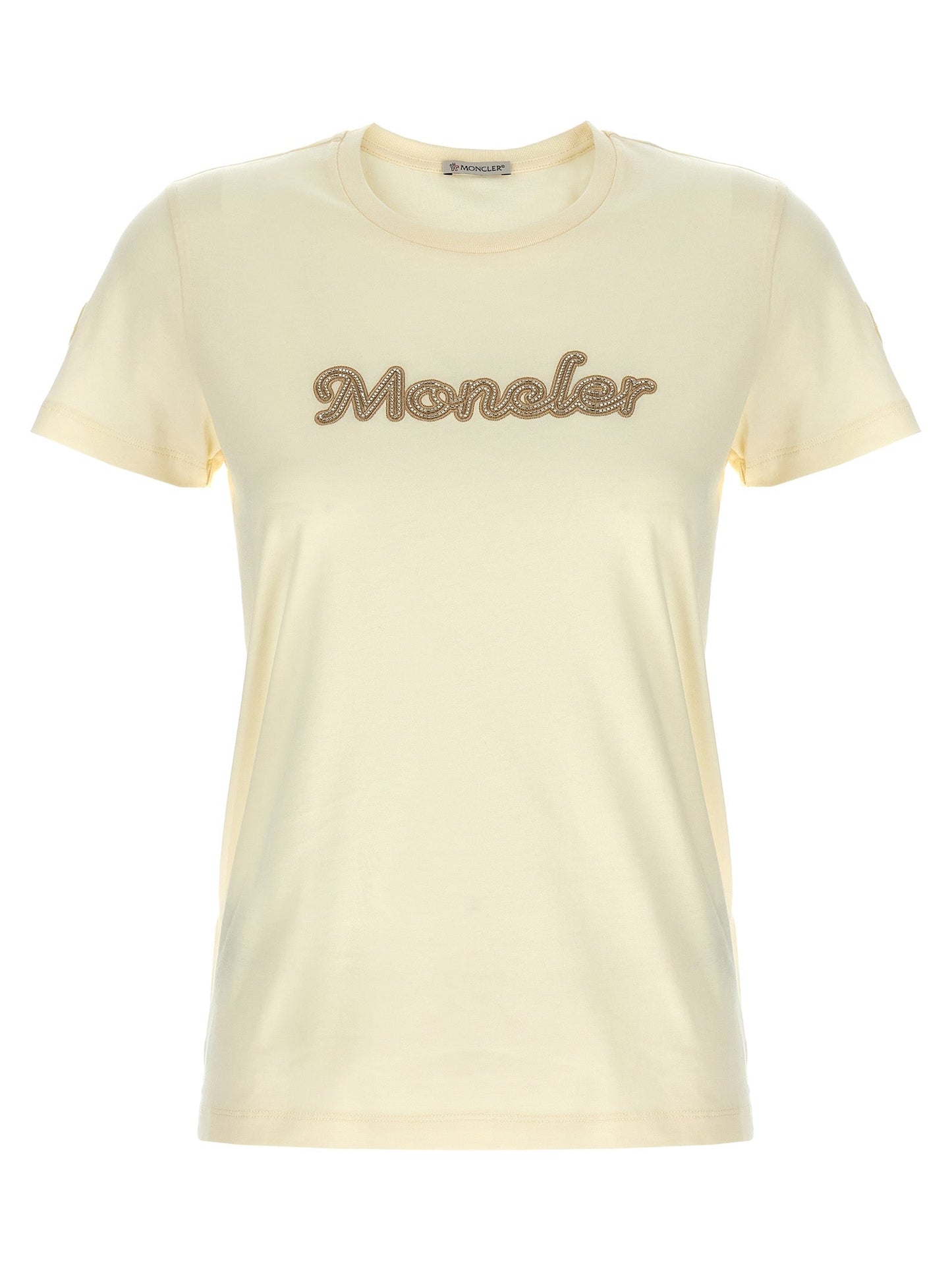 Logo Embroidery T Shirt Bianco