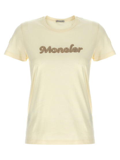 Logo Embroidery T Shirt Bianco