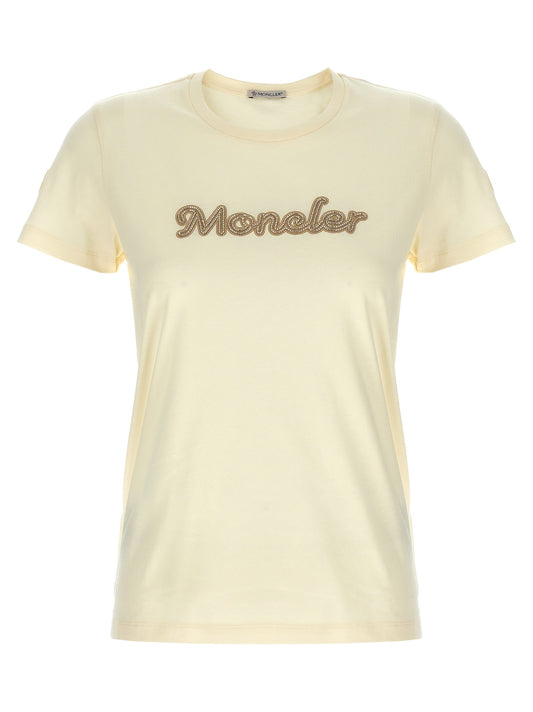 Logo Embroidery T Shirt Bianco