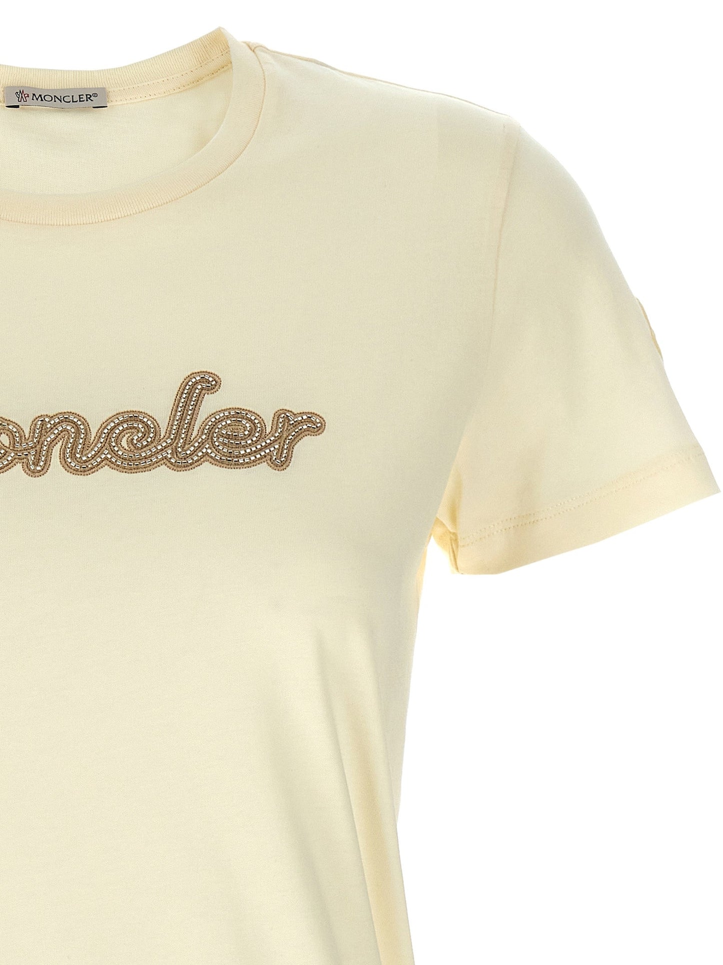 Logo Embroidery T Shirt Bianco