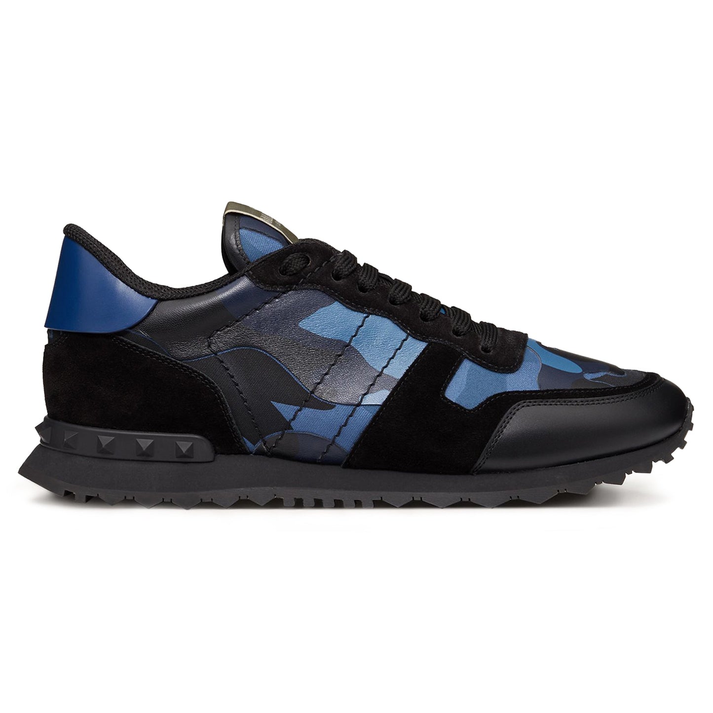 Valentino Bluette Black Camouflage Rockrunner Sneaker