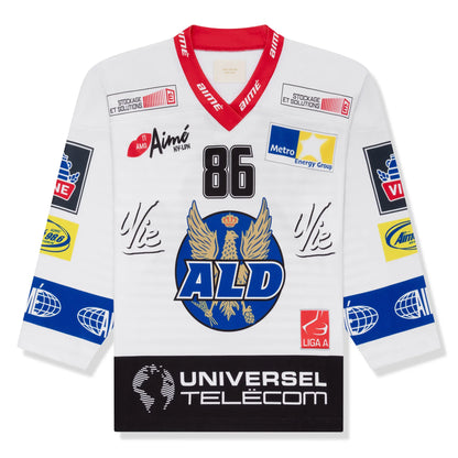 Aime Leon Dore White Team Hockey Jersey