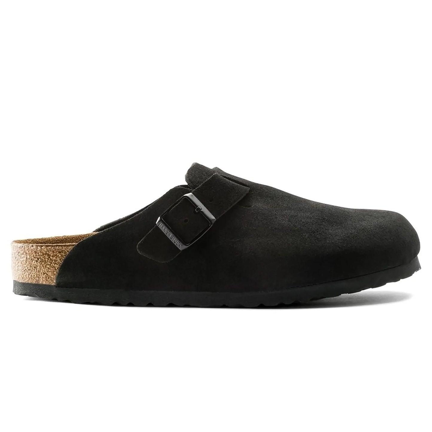 Birkenstock Boston Suede Flat Sandals Black (W)