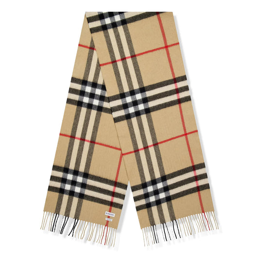 Burberry Check Cashmere Beige Scarf