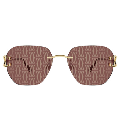 Cartier Eyewear CT0394S-003 Gold Red Sunglasses