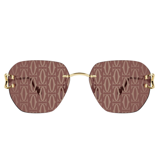 Cartier Eyewear CT0394S-003 Gold Red Sunglasses