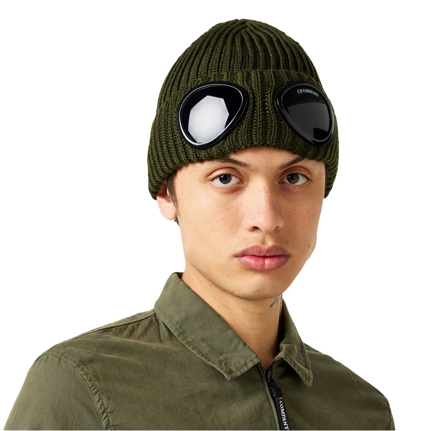 CP Company Ivy Green Goggle Beanie