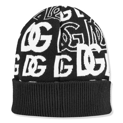 Dolce & Gabbana Knit Logo Jacquard Black Beanie