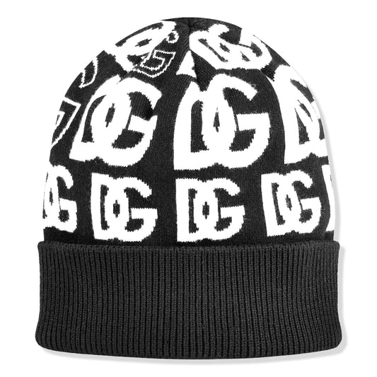 Dolce & Gabbana Knit Logo Jacquard Black Beanie