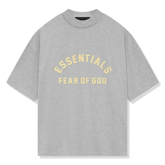 Fear Of God Essentials Heavy Jersey Crewneck Light Heather Grey T Shirt