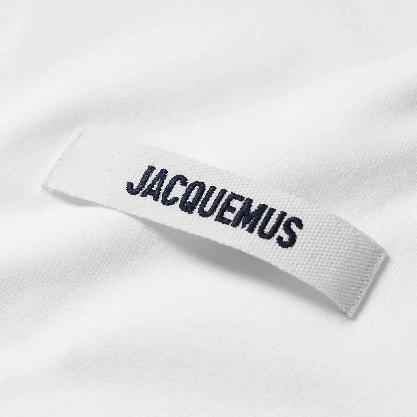 Jacquemus Grosgrain Brand Logo Tab White T Shirt