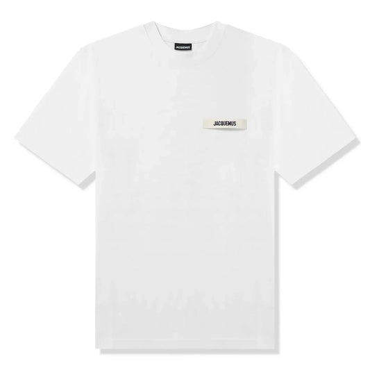 Jacquemus Grosgrain Brand Logo Tab White T Shirt