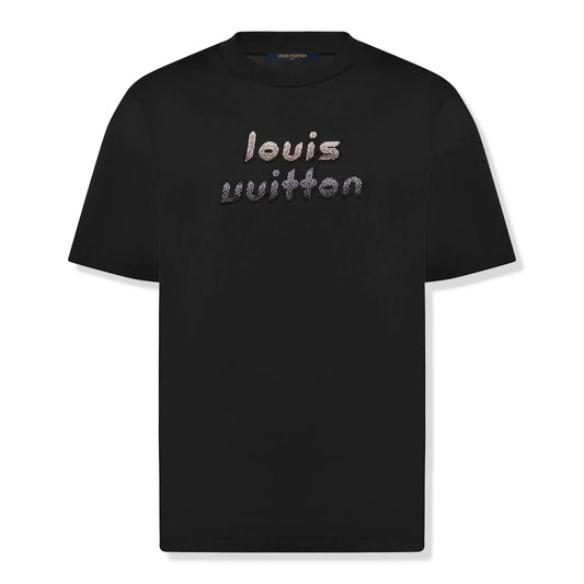 Louis Vuitton Bead Embroidered Black T Shirt