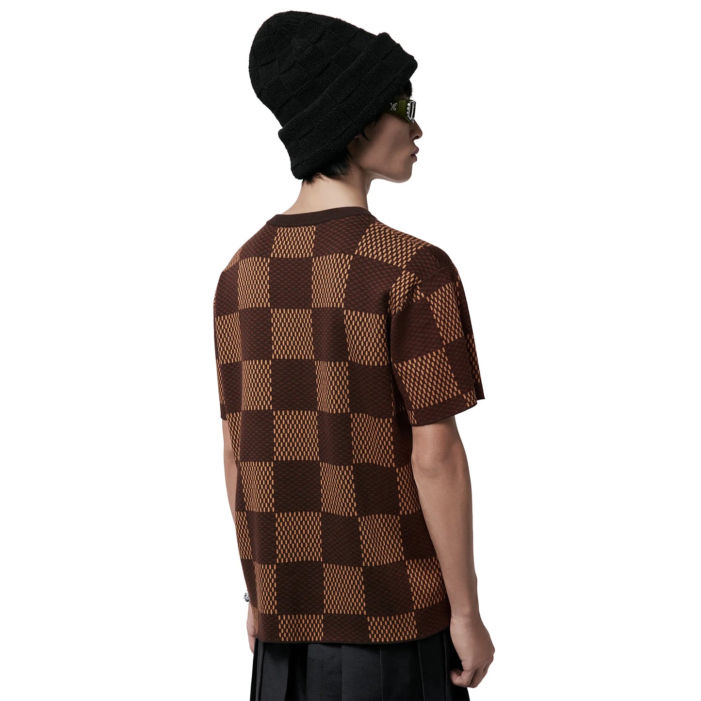 Louis Vuitton Damier LV Crystal Patch Brown T Shirt