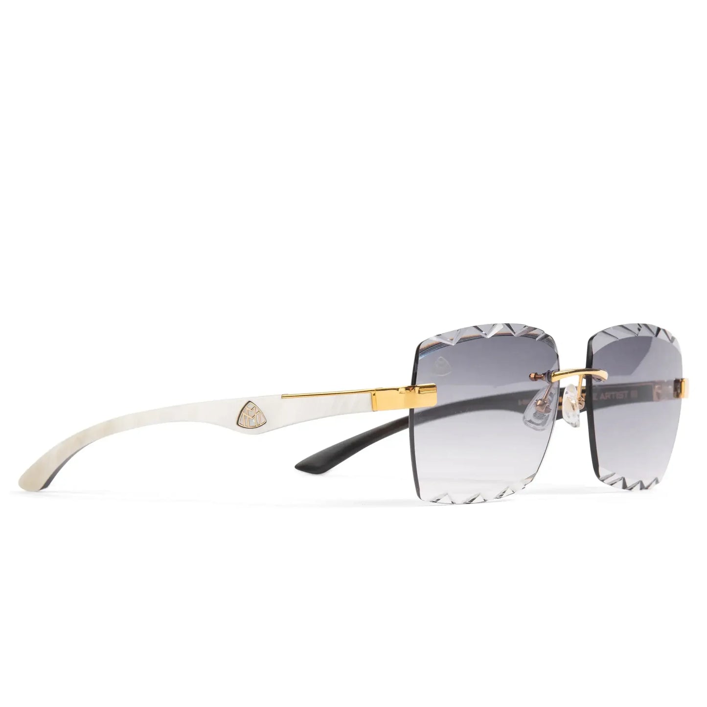 Maybach Eyewear The Artist III G-HAS-Z25 Custom Gold Grey Fade Diamond Cut Sunglasses