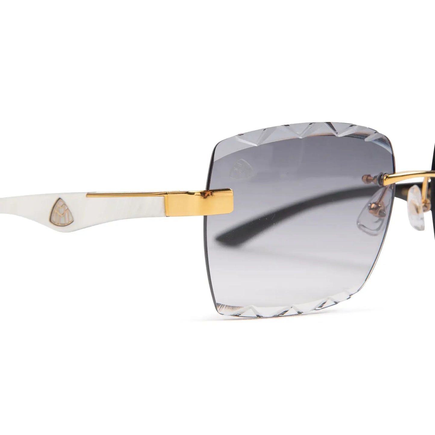 Maybach Eyewear The Artist III G-HAS-Z25 Custom Gold Grey Fade Diamond Cut Sunglasses