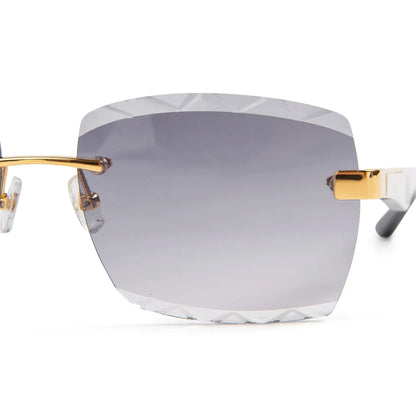 Maybach Eyewear The Artist III G-HAS-Z25 Custom Gold Grey Fade Diamond Cut Sunglasses