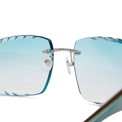 Maybach Eyewear The Artist III P-WCW-Z25 Custom Tiffany Blue Diamond Cut Sunglasses