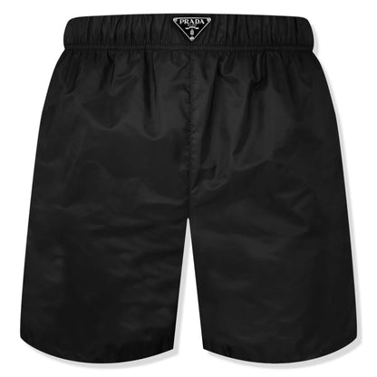 Prada Triangle Interlock Black Swim Shorts