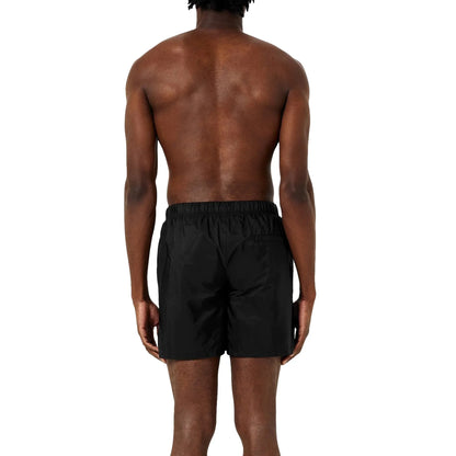 Prada Triangle Interlock Black Swim Shorts