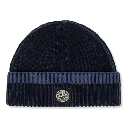 Stone Island Dyed Compass Patch Navy Beanie