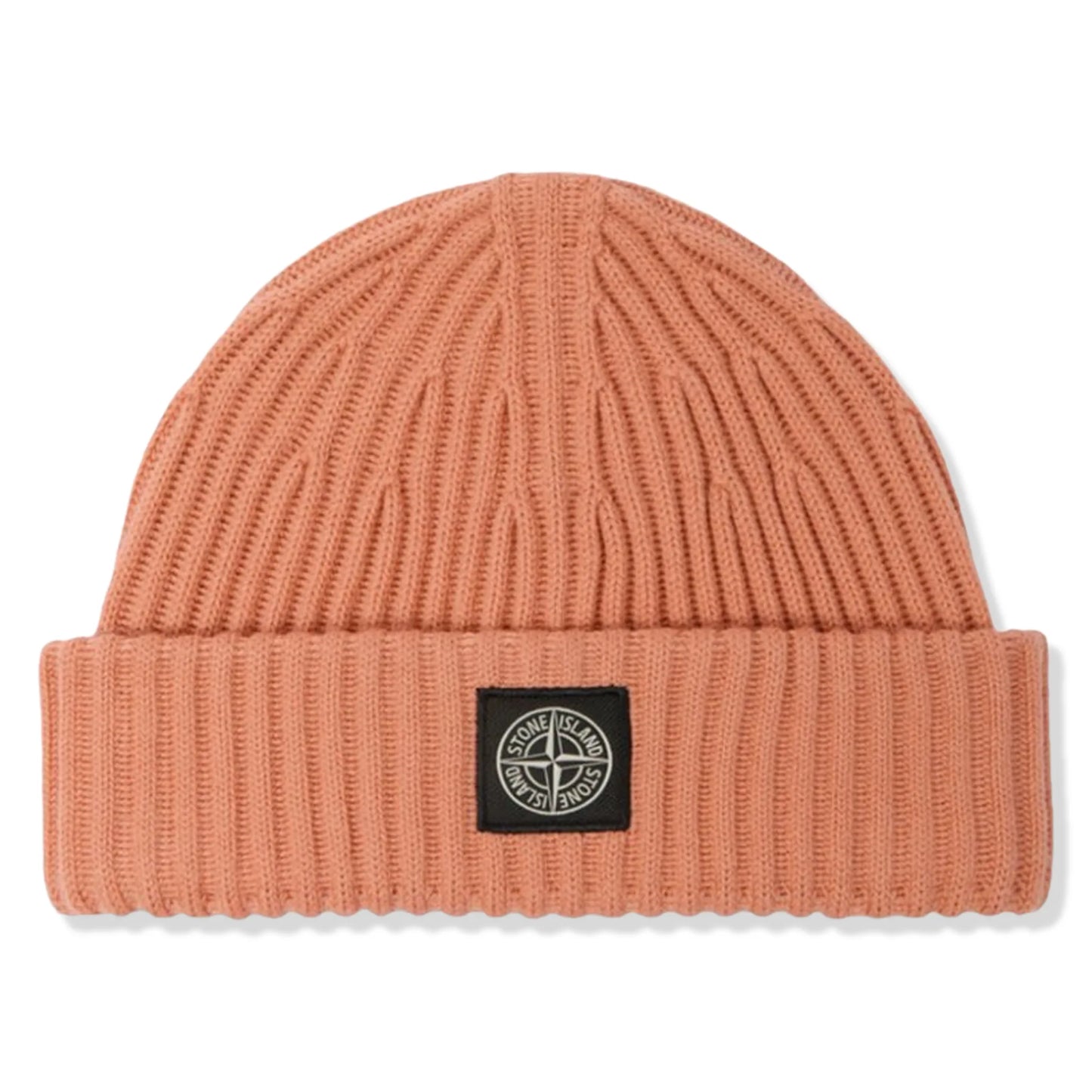 Stone Island Knitted Compass Patch Orange Beanie