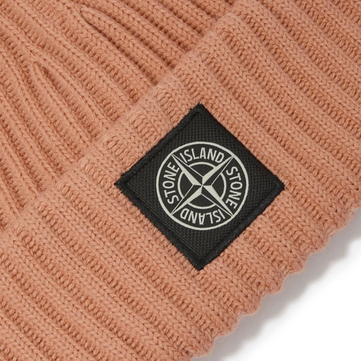 Stone Island Knitted Compass Patch Orange Beanie