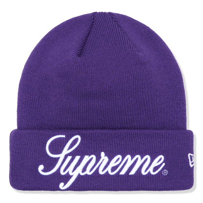 Supreme New Era Script Logo Purple Beanie (FW24)