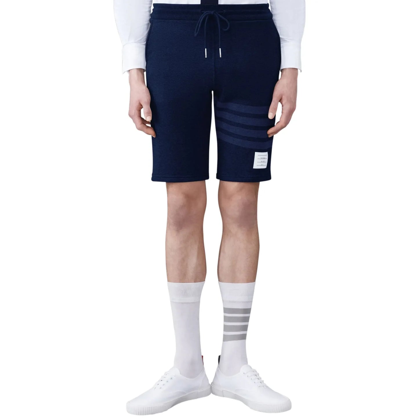 Thom Browne Classic Loopback 4-Bar Blue Sweat Shorts