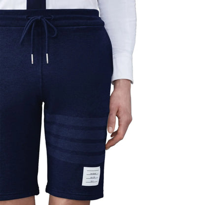 Thom Browne Classic Loopback 4-Bar Blue Sweat Shorts