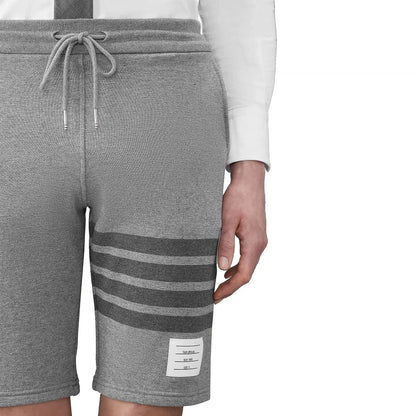 Thom Browne Classic Loopback 4-Bar Grey Sweat Shorts