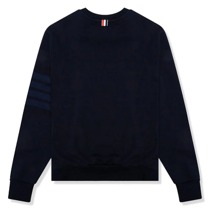 Thom Browne Classic Loopback 4-Bar Tonal Relaxed Navy Blue Sweatshirt