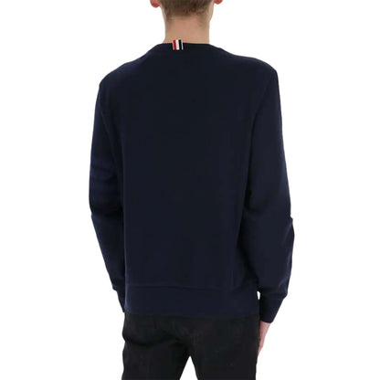 Thom Browne Classic Loopback 4-Bar Tonal Relaxed Navy Blue Sweatshirt