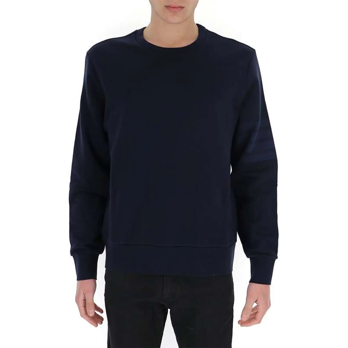 Thom Browne Classic Loopback 4-Bar Tonal Relaxed Navy Blue Sweatshirt